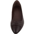 thumbnail image 2 of Womens Genuine Leather Slip On Formal Smart Work School Suit Ballerina Style Dolly Shoes - Dark Brown - US 6, 2 of 7