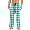 thumbnail image 4 of BiZtdJrK Plaid Pajama Pants for Men Lightweight Soft Pj Bottoms with Pockets Christmas Flannel Sleepwear Lounge Clothing, Mint Green, L, 4 of 7