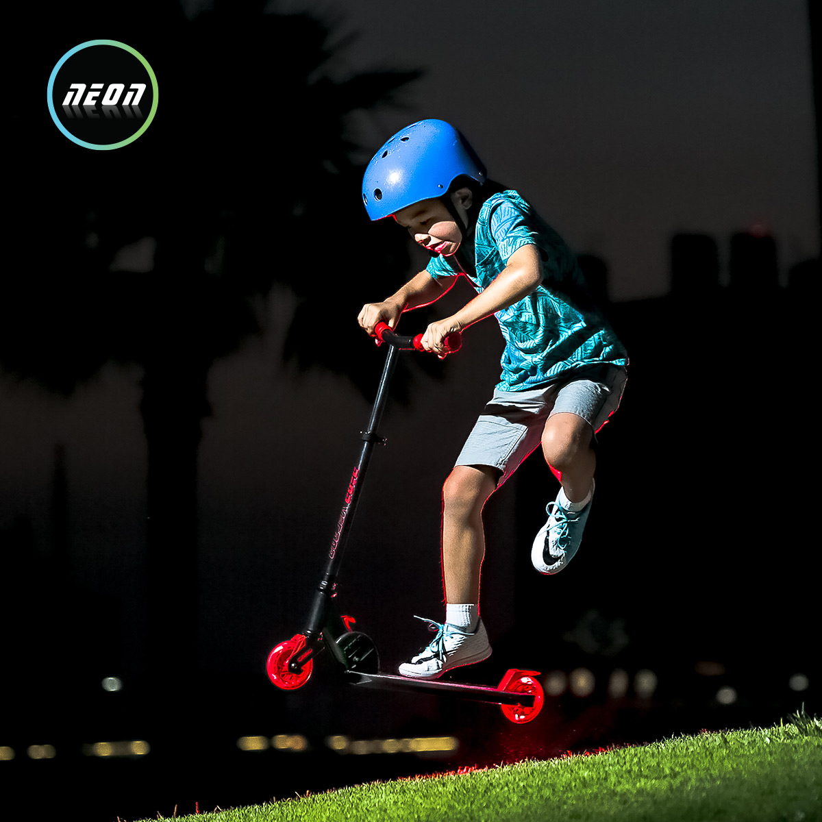 Neon Vector Scooter with LED Ligth Up Wheels Red for Kids Age 5 -12 - image 4 of 6