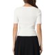 thumbnail image 3 of Allegra K Blusas de Manga Corta con Cuello Cuadrado para Mujeres Tejido Pullover Blanco S, 3 of 6