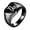 Black Capricorn, variant on Men's Women's Stainless Steel Talisman 12 Constellation Signs Heart Simple Polished Birthday Ring Libra Black Size 12