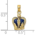 thumbnail image 4 of 14K Yellow Gold 3-D w/Blue Enamel Inside Crown Charm - 16.7mm, 4 of 6
