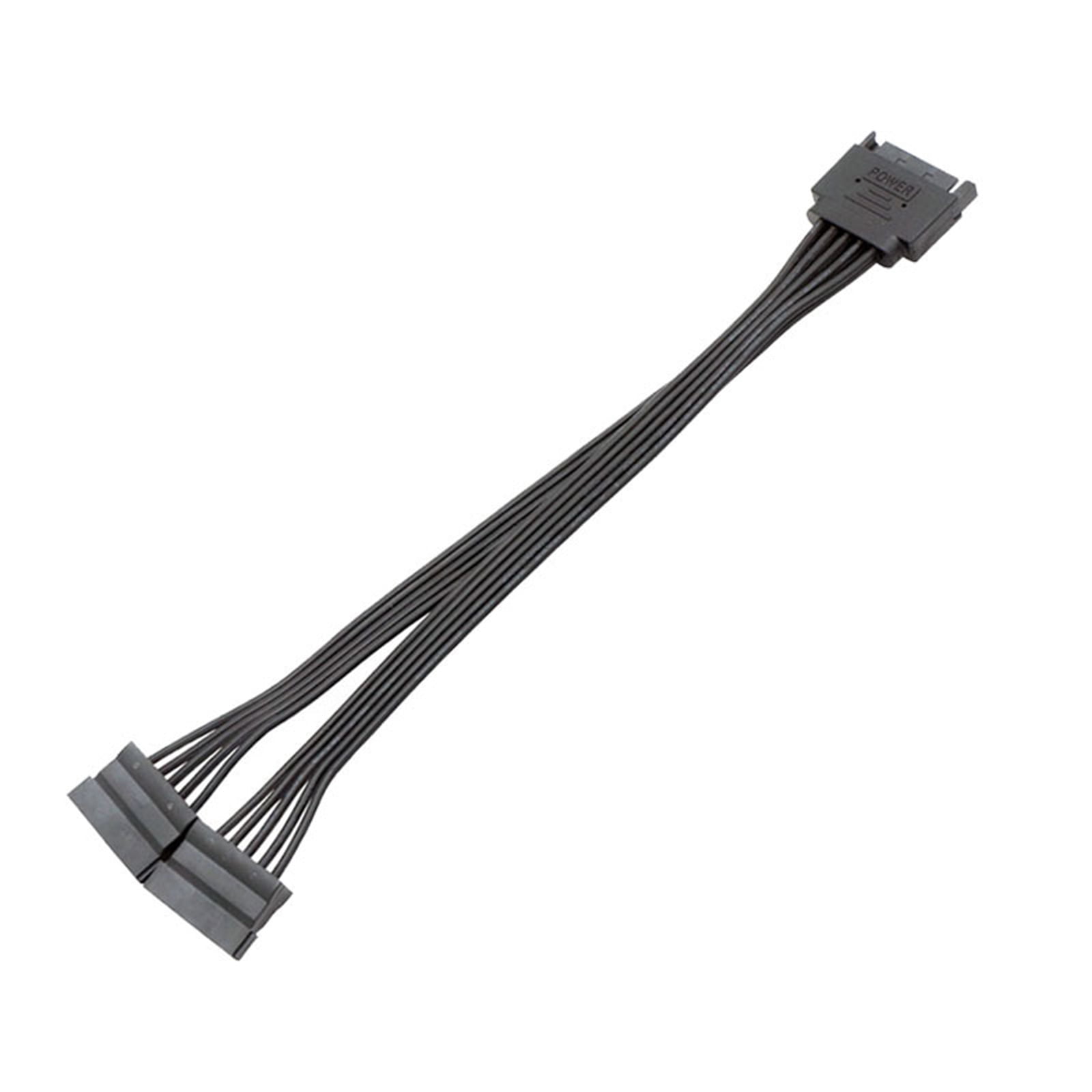 tegongse Sata Power Splitter, 15 Pin Sata Male to Dual 15 Pin Female Power Y Splitter Cable Adapter for Hard Drive HDD SSD