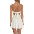 thumbnail image 5 of Womenacute;s Summer Mini Dress, Sleeveless Spaghetti Strap Tie Knot Back Short A-Line Dress, 5 of 6