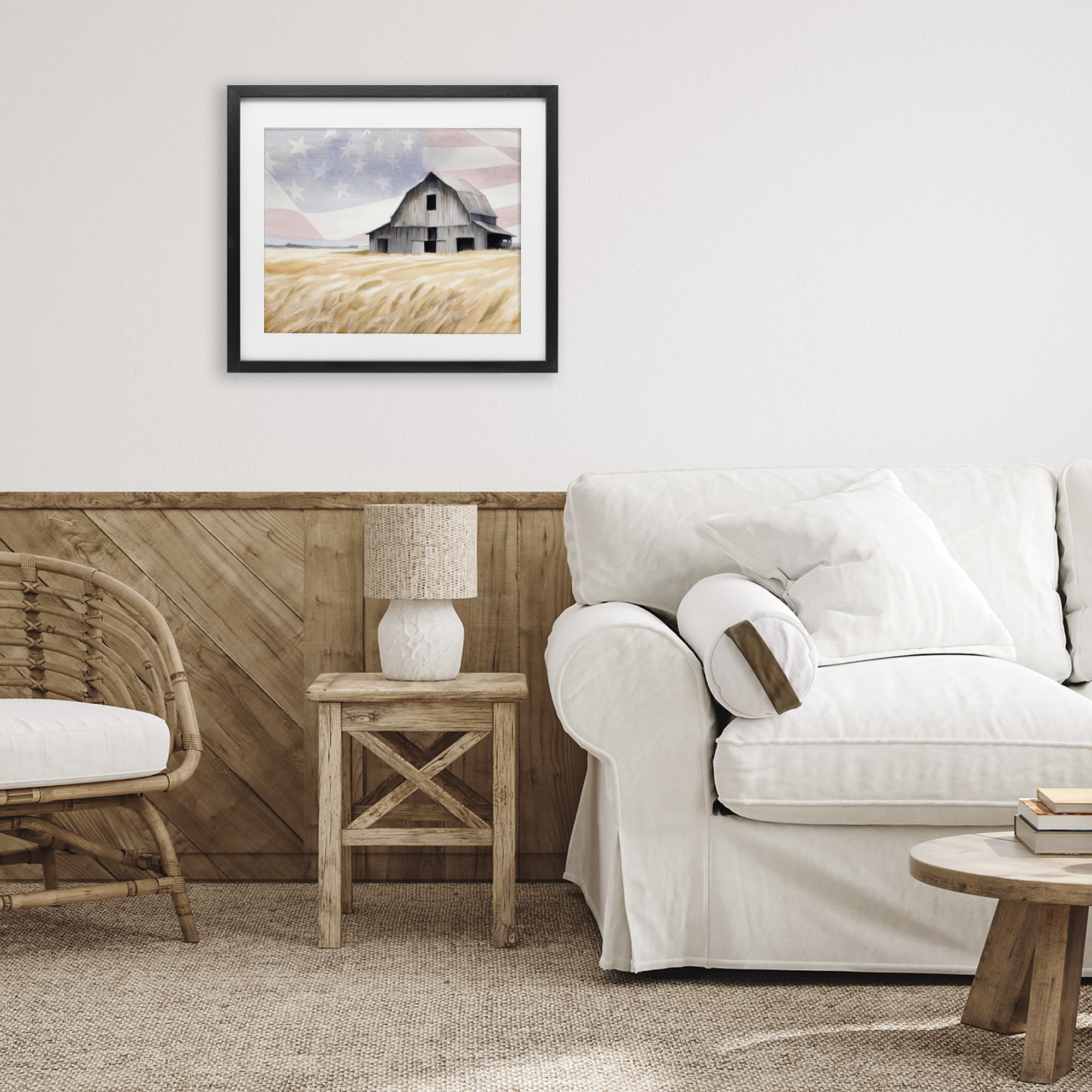 Stupell Industries Amber Waves of Farmland Black Framed Print Under Glass, design by Kim Allen