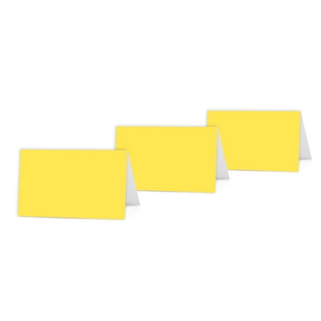 Yellow Color Blank Table Tent Printable Place Cards 20 Pack