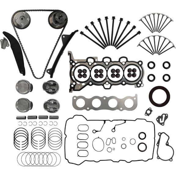 Head Gasket Set Bolts Pistons & Rings Timing Chain Kit For Hyundai Elantra Tucson Kia Soul Forte G4NA 2.0L 2014-2019
