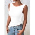thumbnail image 4 of Musculosa PRETTYGARDEN Mujer con Frunces Verano sin Mangas Blanca, 4 of 6