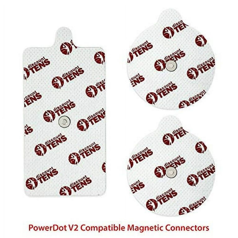 PowerDot 2.0 Compatible Electrodes with Magnetic Connector. 12 Premium PowerDot  2.0 Compatible Replacement Pads (Version 2 - Magnetic) 