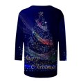 thumbnail image 3 of Helii Womens Christmas 3/4 Sleeve Shirts Cute Printed Round Neck Tops Loose Fit Pullover Blouses Matching Family Xmas Party Outfits Trendy Soft Tee Clothing with Multi Prints for Women, 3 of 4