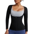 thumbnail image 4 of MISS COCOLI Sweat Vest for Women Belly Waist Trainer Sauna Suit Workout Fajas Long Sleeve with Zipper Body Shaper, 4 of 9