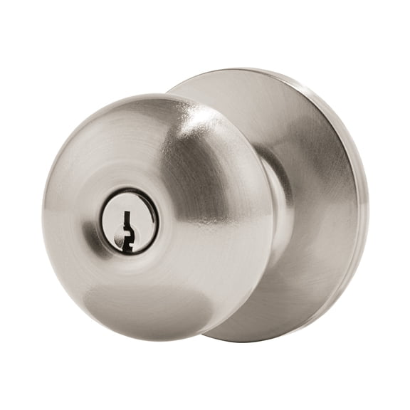 Hyper Tough Keyed Entry Mushroom Doorknob, Satin Nickel