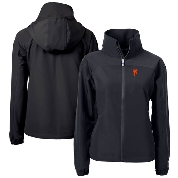 Women's Cutter & Buck Black San Francisco Giants Charter Eco Recycled Full-Zip Jacket