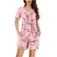 thumbnail image 2 of Xixinqiwan Womens Pajama Sets,Women's Short Sleeve Top and Shorts Soft Round Neck Pjs Lounge Set Two-piece Shorts Outfits Set, 2 of 6