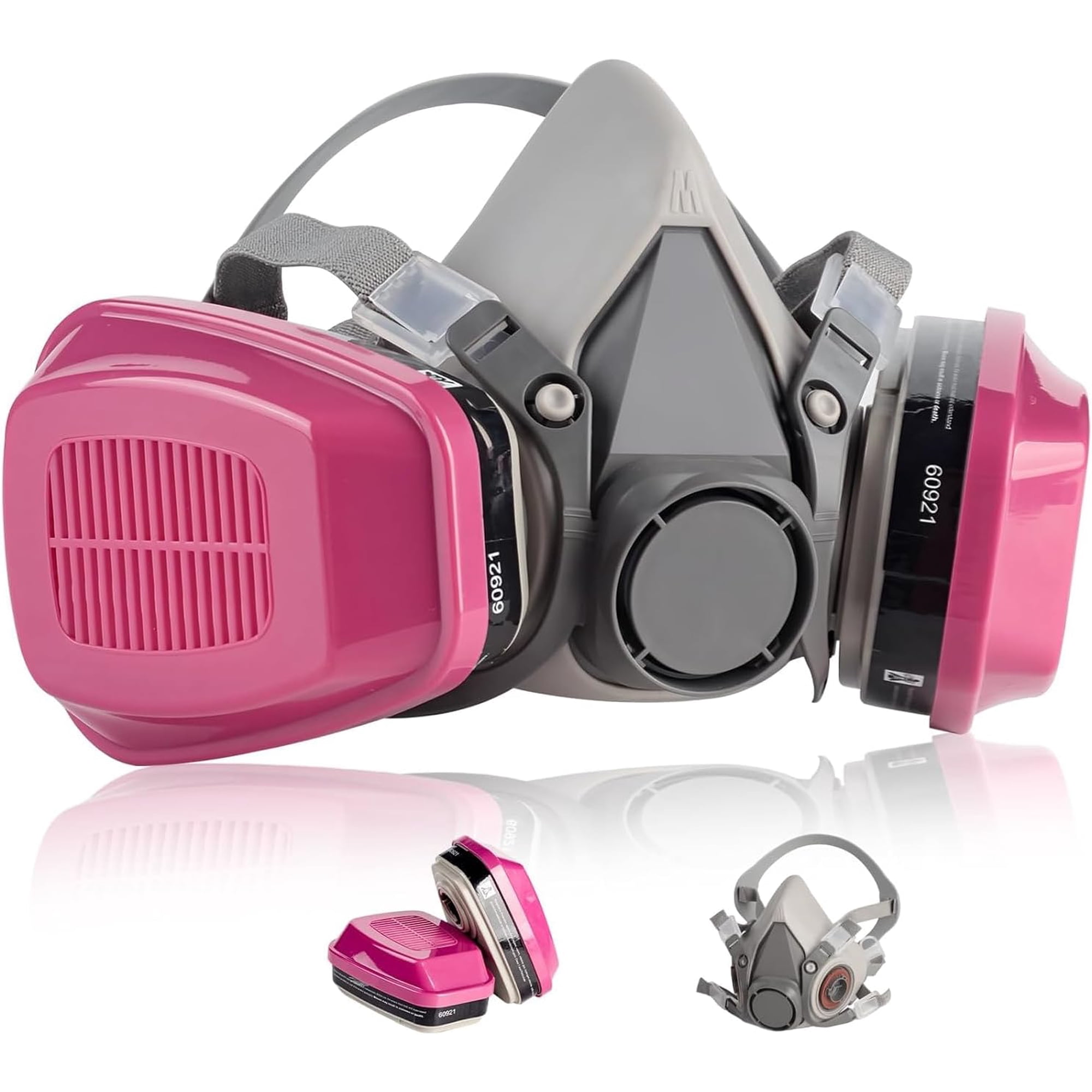 WAKYFLX Respirator Mask with 60921 Filters, Reusable Half Face Respirator 6200 for Paint, Dust, Formaldehyde, Sanding, Polishing, Spraying, Chemicals, Epoxy Resin