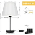 thumbnail image 2 of 2pcs Table Lamps Bedside Lamp Small Nightstand Lamps Bedroom Living Room, 2 of 4