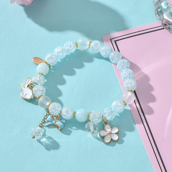 YYKihy Easter Rabbit Baby Crystals Rose Pearl Bracelet For Girls Newborn Baby Bracelets For Infant Girls Toddler Bracelets And Little Girl Jewelry Gifts For Teenage Girls
