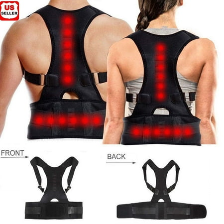 Lightweight Back Support - Magnetic Therapy Posture Corrector Body Back Pain Brace Shoulder Support Belt-M