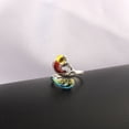 thumbnail image 1 of Anillo de pavo real de plata simple, tridimensional, retro, simple, con boca abierta, joyería desgastada, línea de gancho con anillo de línea, 1 of 1