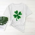thumbnail image 5 of Xuyuer St. Patrick's Day Women Shamrock Clover Graphic Casual T-Shirt Short Sleeve Fashionable Tee Pullover Tops Shamrock Tee Round Neck T-Shirt Irish Tops, 5 of 5