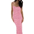 thumbnail image 1 of Franhais Women Casual Long Dress, Backless Low Cut Floral Printed Back Bandage Sling Dress, 1 of 5