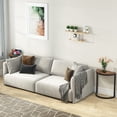 thumbnail image 3 of Finmind Wood End Table Half Round with Metal Frame for Living Room, Easy Assembly, Rustic Brown (2PCS), 3 of 6