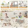 thumbnail image 4 of Gymax Chaise Haute pour Bébé 16-en-1 avec Centre d'Activités, Siège Rehausseur, Table de Blocs de Construction, Blanc, 4 of 10