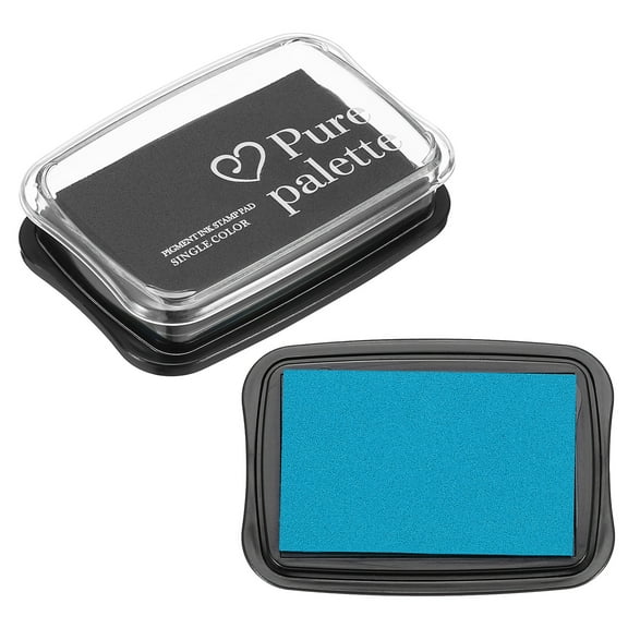 3"x2" Large Stamp Pad, 2Pcs Washable Craft Ink Pad for Rubber Stamp Card Making Stamping Scrapbook Fingerprint Handprint, Blue