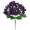 thumbnail image 3 of Artificial Bouquet Fake Flowers for Wedding Home Hotel Decoration Arrangement Centerpiece Photography Prop and Vase Filler Dark Purple 1Pcs, 3 of 6