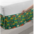 thumbnail image 2 of Acorn Bed Skirt, Cartoon Autumn Weather Themed as Rain Clouds Umbrellas Fallen Leaves Berries, Elastic Bedskirt Dust Ruffle Wrap Around for Bedding Decor, 4 Sizes, Multicolor, by Ambesonne, 2 of 2