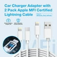 thumbnail image 4 of Aluminum Alloy USB C Car Charger-38W Super Fast Car Charger PD 20W PPS & QC3.0 Car Charger Adapter for Samsung Galaxy / iPhone with Two 3.3FT Cables (A-P & C-P), Silver, 4 of 9