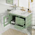 Elegant floating bathroom vanity sink and combo with 1 door and