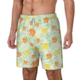 thumbnail image 2 of Balery Tree Palms Lemon Mens Swim Trunks Swim Shorts for Men Quick Dry Inseam Beach Shorts with Compression Liner Pocket-Small, 2 of 9
