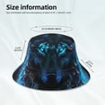 thumbnail image 4 of Vsdgher Cool Blue Light Wolf Print Bucket Hat for Men&Women Bucket Hat Reversible Summer Double-Side-Wear Travel Gardening, Beach, Camping, Hiking, Fishing Cap, 4 of 5