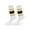 Yellow Black, variant on 2 Pairs Striped Retro Crew Socks For Women Men, Calf Casual Athletic Cotton Socks, Size 5-8.5