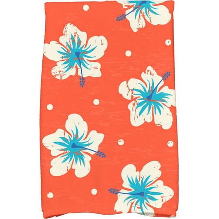 Simply Daisy 18 x 30 Hibiscus Blooms Floral Print Kitchen Towel