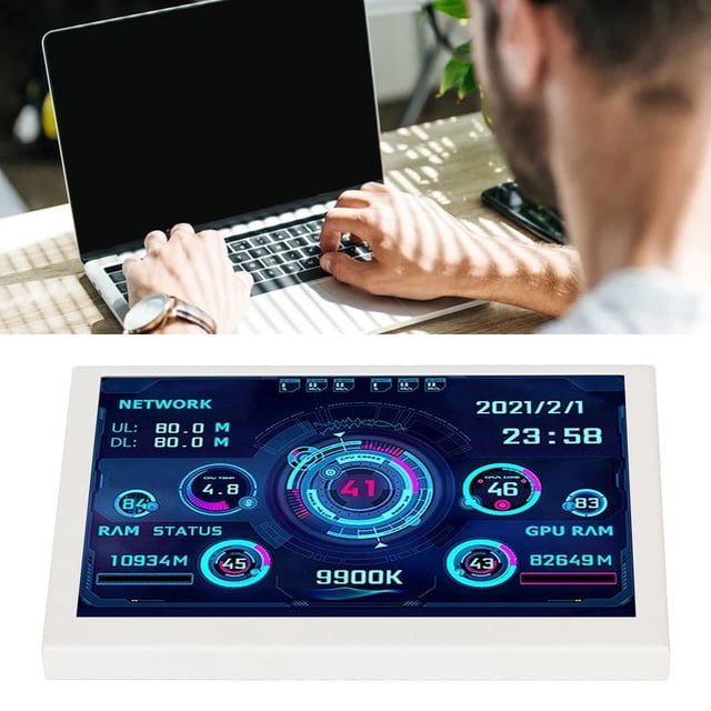 Monitor de temperatura de computadora pantalla de panel de sensor de PC IPS de 5 pulgadas ajustable con brillo multifunción para chasis ANGGREK Otros