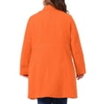 thumbnail image 4 of Agnes Orinda Women's Plus Size Winter Coats Notched Lapel Single Breasted Outerwear Elegant Long Trench Coat with Pocket 1X Orange, 4 of 7