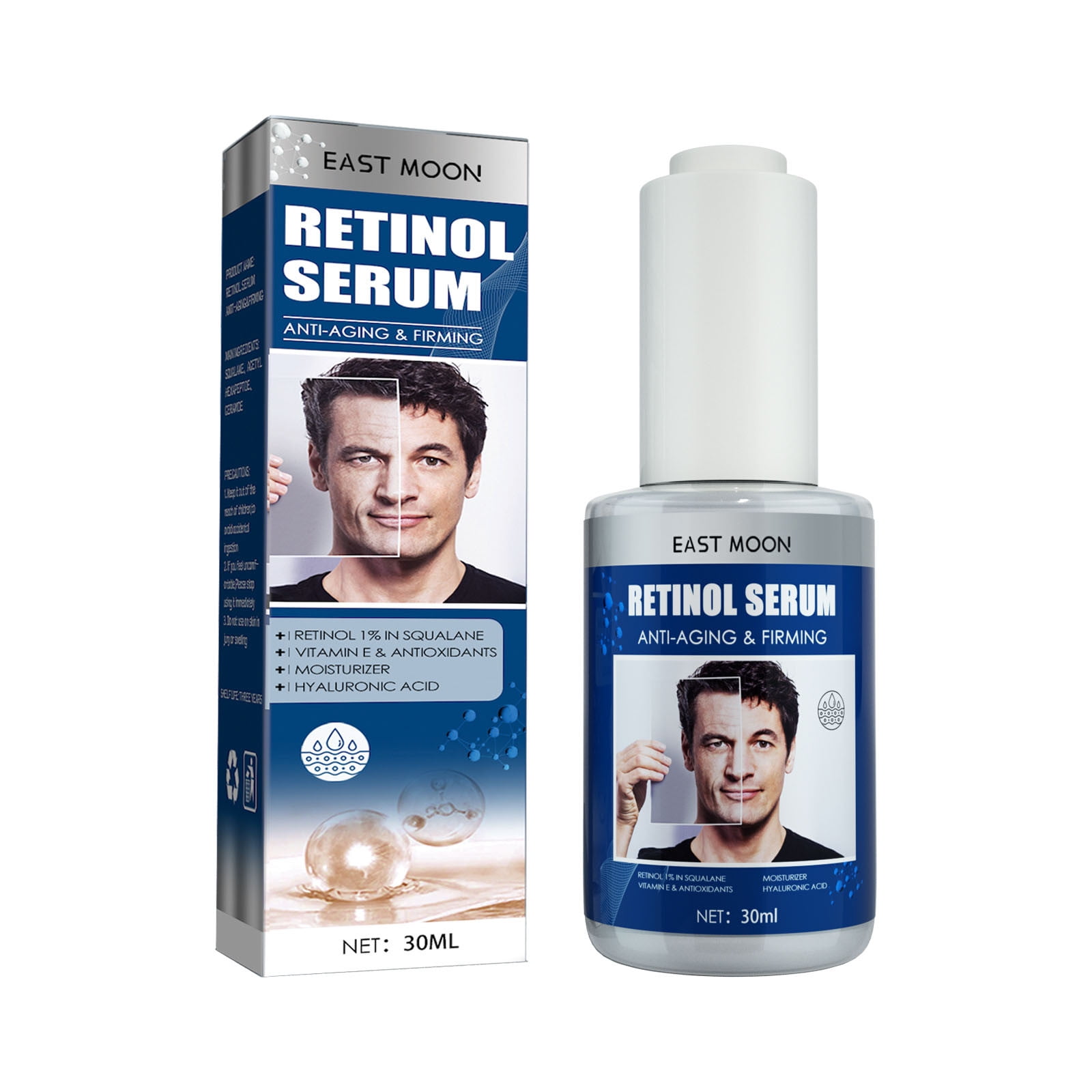 Thsue Retinol Men's AntiWrinkle Facial Serum Retinol AntiAging Men's For Younger Skin To
