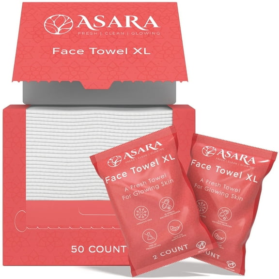 Disposable Face Towels, 50 Count, Just Add Water for Makeup Remover Wipes
