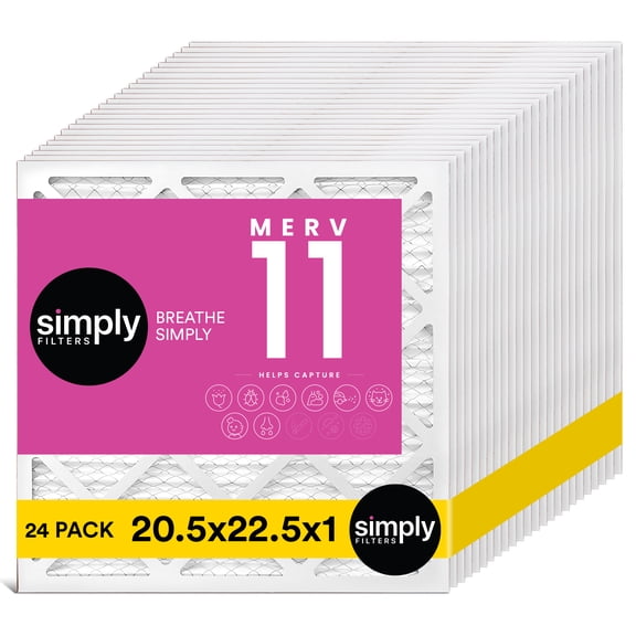 Simply Filters 20.5x22.5x1 MERV 11, MPR 1000, AC Furnace HVAC Air Filter (24 Pack)