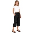 thumbnail image 6 of ZLBDYG Girls Linen Capri Pants Drawstring Straight Wide Leg Cropped Capris Trousers High Waisted Pants Summer Beach Vacation Clothes, 6 of 9