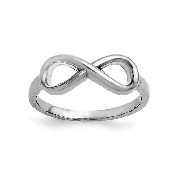 Sterling Silver Rhodium-Plated Infinity Ring (Size 7) Made In United States qr5887-7