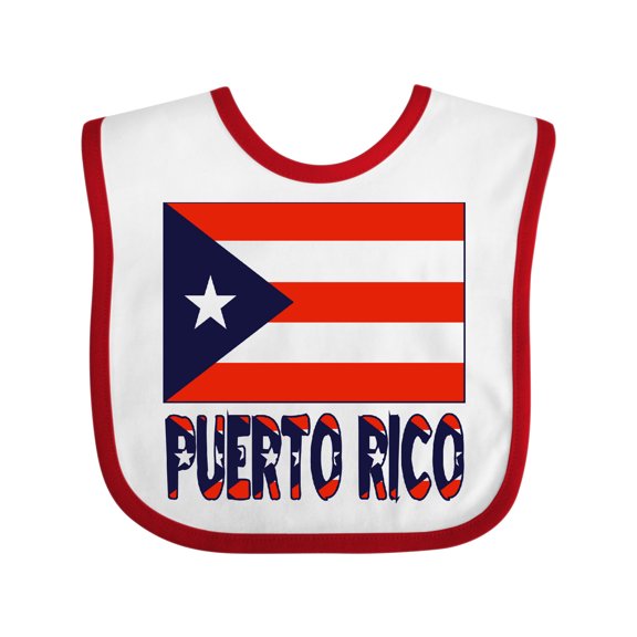 Inktastic Puerto Rico Flag & Name Boys or Girls Baby Bib