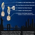 thumbnail image 2 of Gem Stone King 925 Silver and 10K Yellow Gold Peach Morganite and White Lab Grown Diamond Stud Earrings for Women | 1.05 Cttw | Gemstone October Birthstone | Oval 6X4MM, 2 of 6