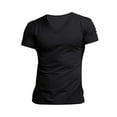 thumbnail image 4 of Cilcicy Men Basic Casual Pullover Short Sleeve V-Neck Plain T-Shirts, 4 of 5