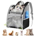 thumbnail image 1 of Mochila transportadora de mascotas Pawaboo para gatos y perros pequeños, color negro, 1 of 7