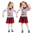 thumbnail image 2 of Glisme Girls Halloween Dresses Stage Performance Plaid Dress Soft Fit Little Girl Princess Dress Size 10-12 Years,White, 2 of 9