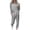 Light Gray, variant on Women Long Sleeve Color Block Patchwork Crewneck T Shirt Top Blouse And Long Pants Leggings Casual Outfit Set