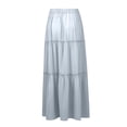 thumbnail image 3 of Kixjoy Womens Maxi Skirt Elastic High Waisted Maxi Skirt Lounge Drawstring A-Line Tiered Skirt Vacation Basic Cozy Fashion Skirts for Women, Sky Blue XL, 3 of 7